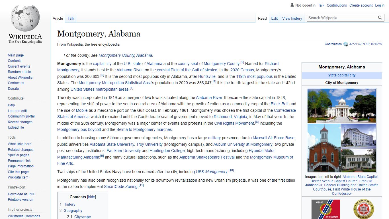 Montgomery, Alabama - Wikipedia